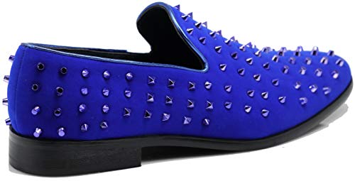 Image of SPK26 Men's Vintage Velvet Rhinestone Designer Dress Loafers Slip On Shoes Classic Tuxedo Dress Shoes