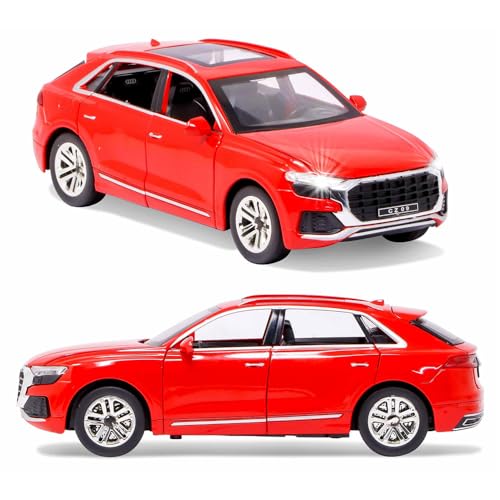 Image of 1 /24 Big Q8 Toy Car Metal Pull Back Diecast Car with Openable Door and Light Sound Gifts Toys for Kids