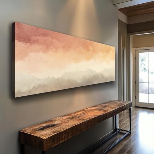 Peinture horizontale étroite pour habiller un grand mur vide de salon