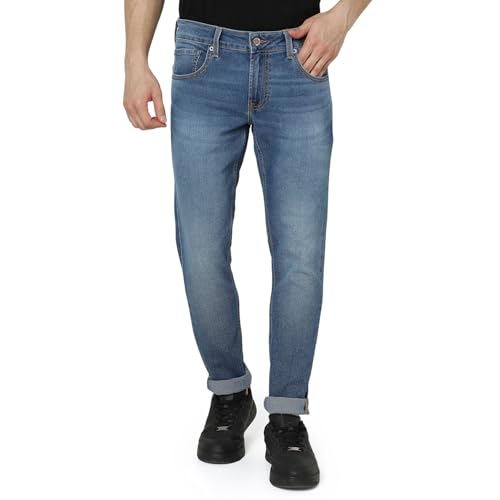 Image of Spykar Men's Skinny Fit Low-Rise Casual Jeans