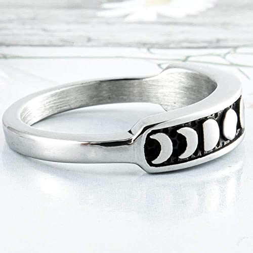 Jude Jewelers Retro Vintage Stainless Steel Moon Phase Shape Crescent Stacking Wedding Band Promise Ring2