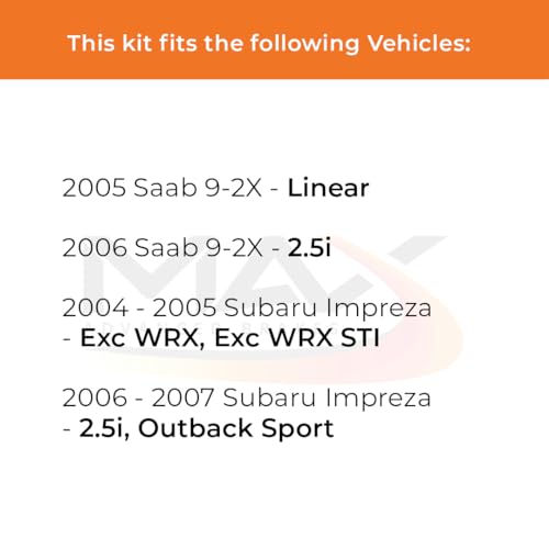 Image of Max Advanced Brakes Front & Rear Brake Kit Compatible With 2004-2007 Subaru Impreza Compatible With Saab 9-2X Brakes Replacement Premium OE Disc Brake Rotors and Ceramic Brake Pads