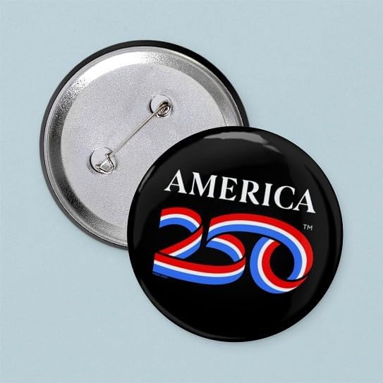 CafePress America250: White Vertical Logo 2.25 Button 2.25" Round Pinback Button