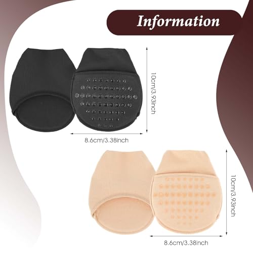 Image of COMNICO 6 Pairs Ball of Foot Cushion Socks, Invisible Non-Skid Toe Topper Liner Socks Women's Toe Cover No Show Half Socks for Heels Dress Shoes