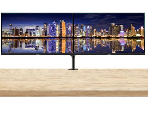 Image of ViewSonic VX3267U-4K 32-inch 3840 x 2160 UHD 4K LCD IPS Monitor, 2-Pack Bundle with Ultra-Thin Bezel, Eye-Care, USB-C, HDMI, DisplayPort, Speakers, Desk Mount Dual Monitor Stand