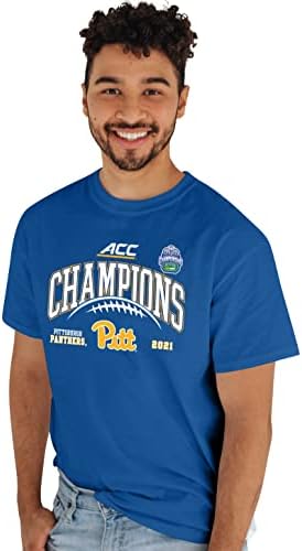 Blue 84 Men's Standard NCAA Officially Licensed Pittsburgh Panthers Acc Champs T-Shirt 2021, Team Color, Medium