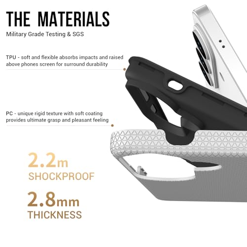 Image of NOXO Ultra-Hybrid Triangle Back Case Cover Compatible with Samsung Galaxy S26 Plus | Shockproof Design | Camera Protection | Soft TPU & Rugged PC | Bumper Cases and Covers (Frost White)