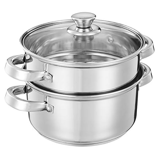 Amazon Brand - Solimo Stainless Steel Induction Bottom Steamer/Modak/Momo Maker with Glass Lid (2500ml)