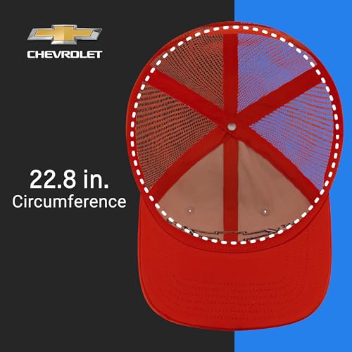 Image of Chevrolet Truck Hat, Multi, One Size | Logo Mesh Adjustable Snapback Baseball Cap with Curved Brim