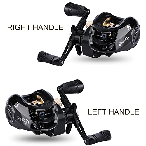 Image of Sougayilang Baitcasting Reels, Super Smooth Baitcast Reel with Magnetic Braking System Baitcaster Reel-Black-Left