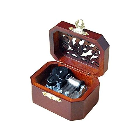 WESTONETEK Vintage Wood Carved Mechanism Musical Box Wind Up Music Box Gift for Christmas/Birthday/Valentine's Day, Melody You are My Sunshine Cover