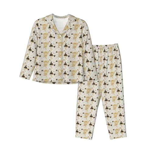 Pyjama manches longues femme géométrique pour des soirées cocooning