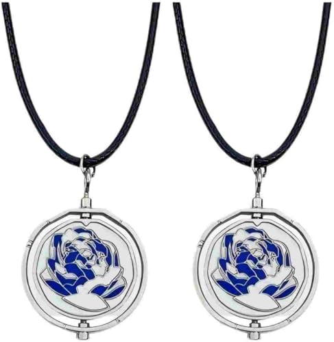 DANGWU Alcam Bluros Neclaes, collar de rosa azul arcana, mercancía arcana, rota Thor Alkanne Klaes Baudpendent, colgante Alkan, Geft Forf Valentin'Stey, ONE, Metal Cristal, Abulón