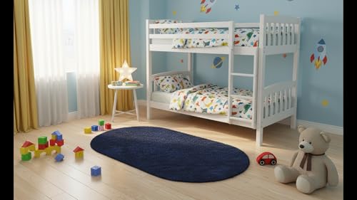 Image of Fluffy Silky Micro Fiber Polyster Carpet /Runner for Bedroom, Study Room, Playing Room, Guest Room ETC. 5x7 feet Feet, (Blue)