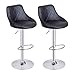 Produktbild Panana Barhocker 2er Set, Höhenverstellbarer Barstuhl, Tresenhocker, Hochstuhl, mit PU-Bezug, Kunstleder Küchenstuhl mit Rückenlehne und Fußstütze, 360° Drehstuhl (Schwarz)