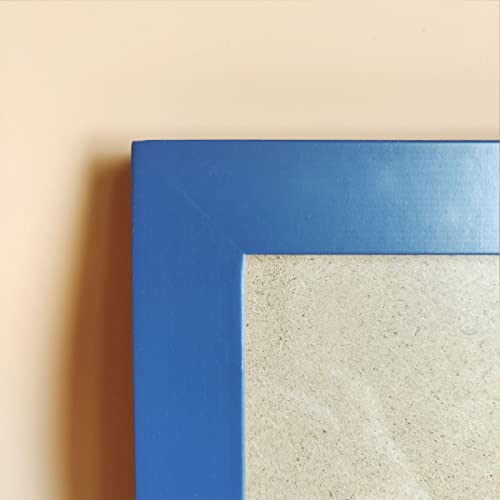Image of 6x6 Picture Frames Blue Solid Wood Frame, Plastic Panel (Film Needs to be Removed) Table or Wall.Front Window Opening 5.5x5.5 inch.