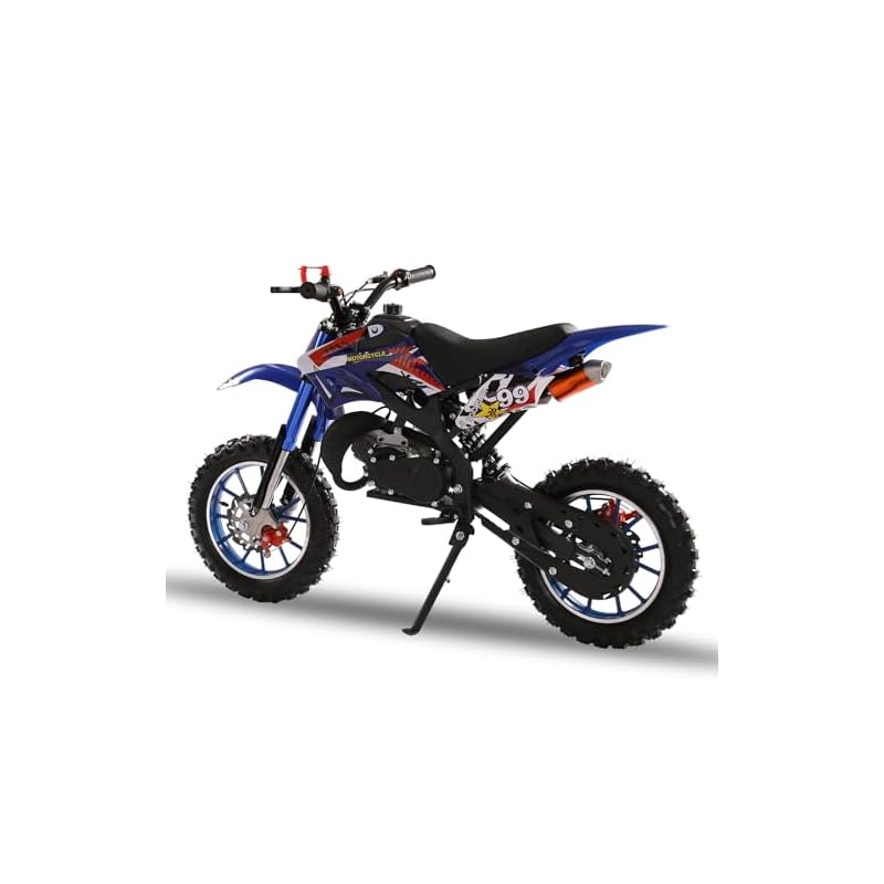 Toluon-49Cc-Kids-Dirt-Bike-2-Stroke-Mini-Dirt-Bike-Gas-Powered-Gas-Dirt-Bike-Motocross-Off-Road-Tires-Shock-Absorption-Springs-Adult-Pit-Bike-Pocket-Bike-Motos-Para-Ninos-Usa-Warehouse
