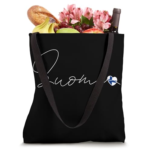 Bolso tote Suomi Simple Love con corazón y bandera de Finlandia miniatura 4