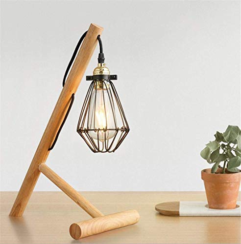 Moderne Minimalistische Hout Massief Houten Edison Gloeilamp Kleine Ijzeren Kooi Smeedijzeren Lamp Cover Edison… - Afbeelding 4