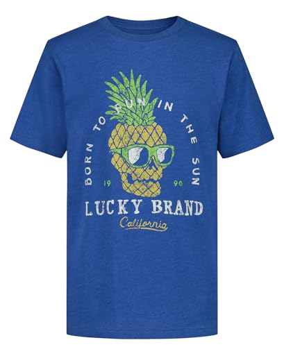 Image of Lucky Brand Boys' Short Sleeve Graphic Crew Neck T-Shirt, Soft, Comfortable, Relaxed Fit