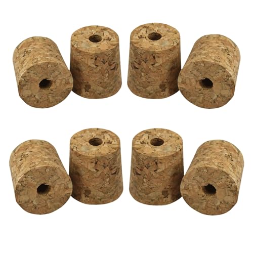 8 X Bored Cork Bungs, Traditional Cork Stoppers For Homebrewing, Homemade Wine, Cider, Mead And Beer, Fermentation, Brewing