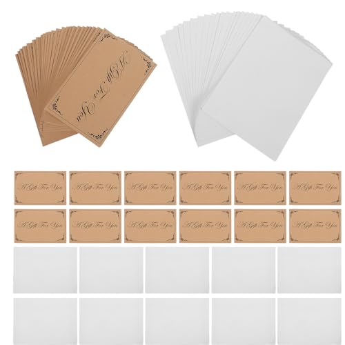 Cartes de visite personnalisables papier kraft avec enveloppes blanches lot de 25 sets