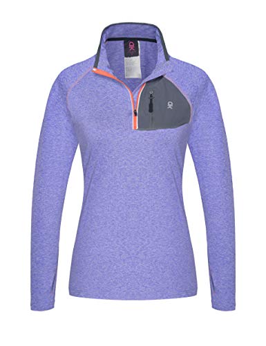 Little Donkey Andy Women's Long Sleeve Running Shirts Workout Gym Sports T-Shirt Quick Dry Purple Heather XL