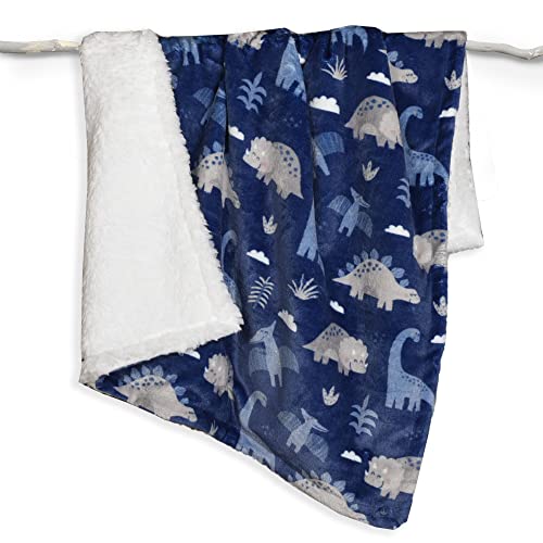 Image of Life Comfort Ultimate Sherpa Baby Blanket, Dinosaur Premium Soft Plush and Warm Fluffy Fleece for Newborn, Infant, Toddler Perfect for Stroller, Crib, Travel, Nursery (30 x 40 inches)