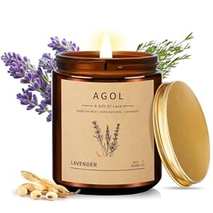 Scented Candles for Home, Luxury Amber Jar Aromatherapy Candle, All-Natural Soy Candles, 50 Hour Long Lasting Candle, Candle Gifts for Women, Men, Birthday, Anniversary, Christmas, Spa, Sleep, Yoga