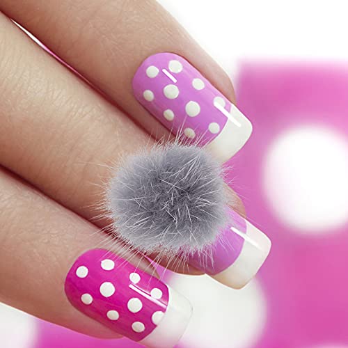 FOMIYES 1 Box Nagel-Pompoms, flauschiger 3D-Effekt, abnehmbare Nagel-Poms, Kunstfell-Bälle mit magnetischer Basis, Haar… – Bild 3