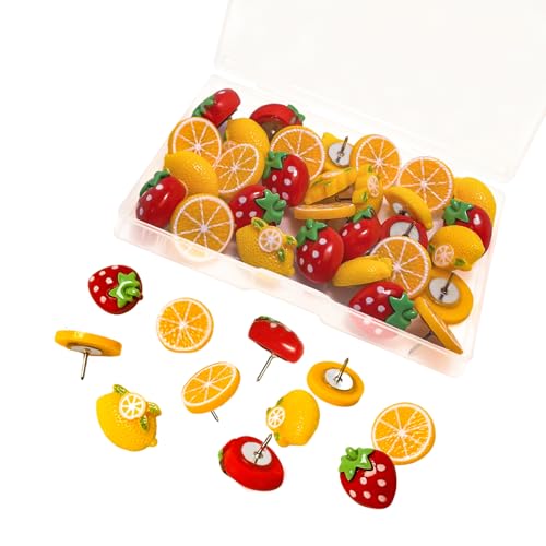 Chinchetas decorativas de frutas para tableros de corcho sin dañar tus notas 2
