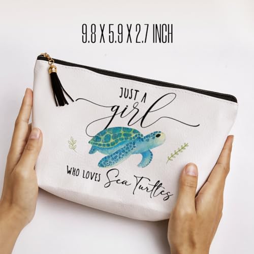 Turtle Sea Turtle Gifts for Women Makeup Bag, Sea Turtles Lovers Cosmetic Bags Funny Birthday Gifts for Loves Turtles Women Waterproof PU Leather Beach Bag Travel Toiletry4