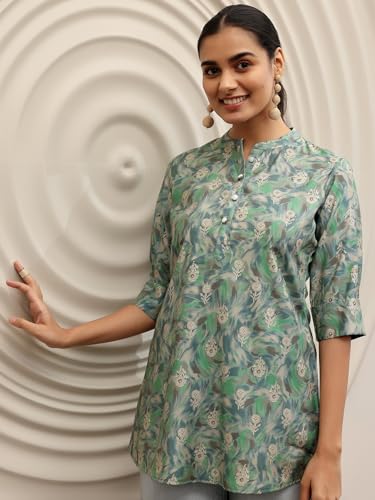 Image of Libas Womens Printed Silk Blend Straight Kurti for Women Suit