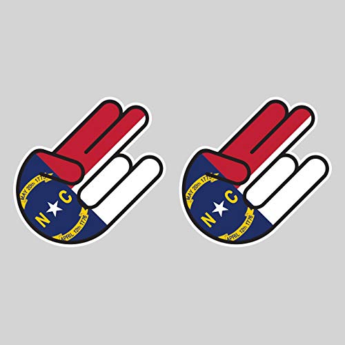 Two Pack North Carolina Shocker Sticker Die Cut Decal Adhesive Vinyl North Carolinian NC Made in USA