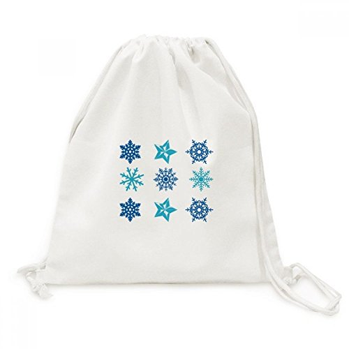 Sac de voyage en toile de qualité avec motif flocon de neige de Noël et cordon de serrage pratique