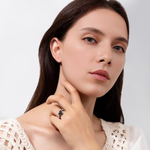 EMIRISTIC Personalized Photo Ring for Women - Custom Picture Birthstone Rose Flower Silver Ring for Valentine's Day, Birthday, Mother's Day Any Special2