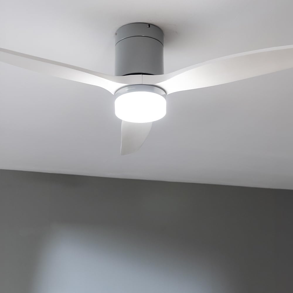 Cecotec EnergySilence Aero 5600 Classic Deckenventilator mit Licht und Fernbedienung, 40 W, 3 Flügel, LED-Licht, Timer, 6 Geschwindigkeiten, Winter/Sommermodus