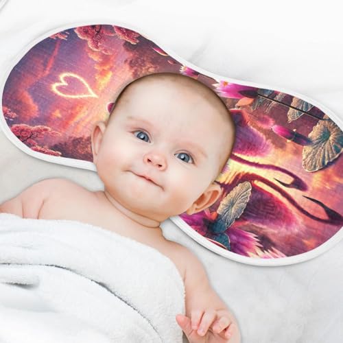 Flamingos Valentines Baby Burp Cloths Muslin Soft Burp Cloth Rags Cotton Burp Clothes Absorbent for Newborn Girl Unisex Boy 1 Pack 22x11 Inches4