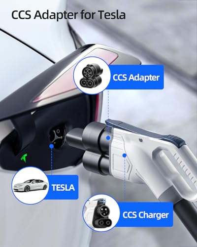 ShockFlo A5 CCS to Tesla Adapter, 300A/500V DC, 150KW MAX CCS to Tesla Charging Adapter, Fit for Tesla Model 3, Y, S, X… - Thumbnail 3
