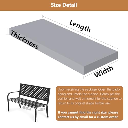 Coussin de banc sur mesure hautement élastique et stable gris