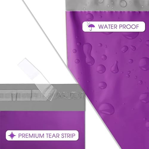 Image of Metronic Purple Poly Mailers 14.5x19 Large Poly Mailers 100 Pack Self-Seal Shipping Bags, Packaging Bags, Shipping Envelopes, Packaging for Small Business, Boutique, Clothing