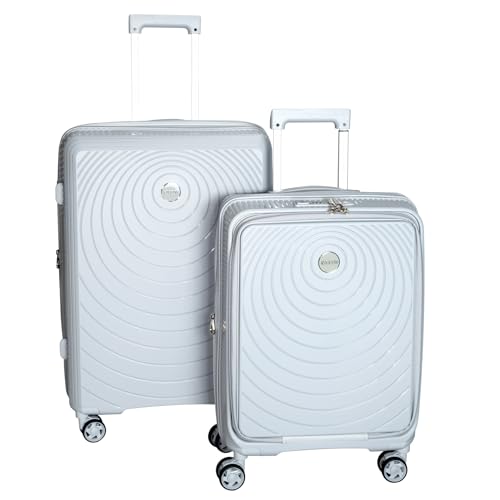 Luggage Sets 2 Piece, Suitcases with Wheels, Hardshell Suitcase Set, PP Carry on Luggage Set with TSA Lock, Travel Luggage 20/24 White