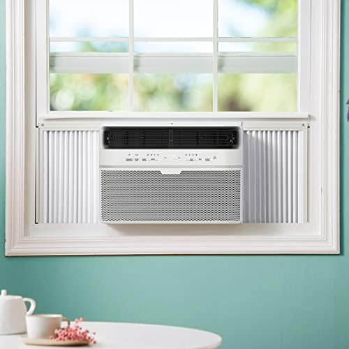 Flehomo Window Air Conditioner Side Panels with Double Layers, Adjustable Insulation AC Side Panel, Window Unit Replacement Screen, Fits Up to 17" x 10", White