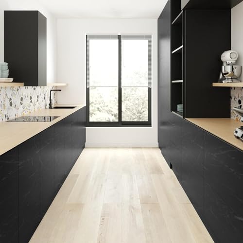 Image of SUNBIRD Wood Furniture Wallpaper Vinyl, Self-Adhesive Wood Wall Paper, Almirah,Kitchen Home Decoration 24in x 3 Meter (Black Pearl)