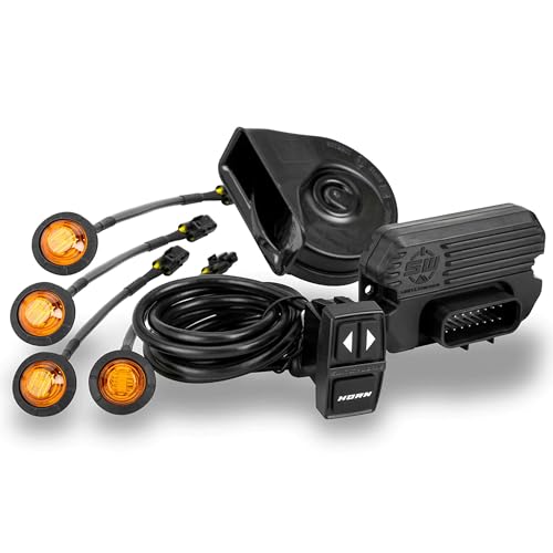 UTV Turn-Signal Kit, Universal Plug-&-Play, All-in-One Rocker Style Controller, Solid-State Brain, LED Turn Signals and Horn w/Bracket, NO Fuses or Relays Needed | Switch Works Tango2 | SWTS-UNI