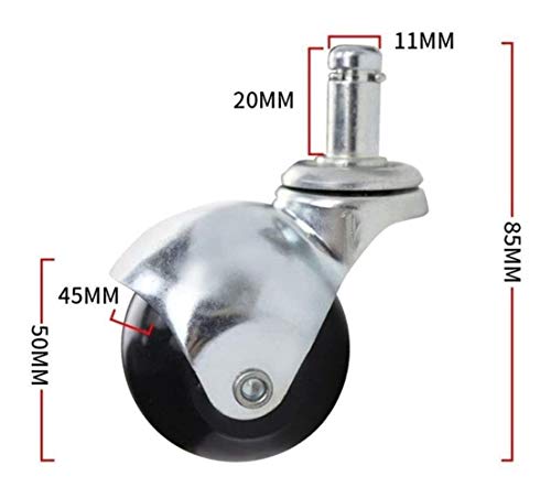Roulettes pivotantes à billes 50 mm pour rénover une chaise de bureau