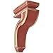 Ekena Millwork CORWD04X08X13HARD Hollow Back Vintage Decor Corbel, 4"W x 8 1/2"D x 13"H, Salvage Red