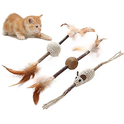Dog Trust Cat Interactive Catnip Assorted Soft Feather Silver Vine Chew Teething Cat Toy for Kitten (Pack of 3) (B09D466XCP) Amazon Price History, Amazon Price Tracker
