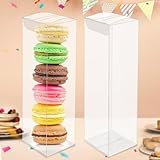 VGOODALL Clear Boxes for Treats, 2.5 x 2.5 x 7 inches, 32 Pack, Transparent Favor Boxes for Wedding, Baby Shower, Party Treats