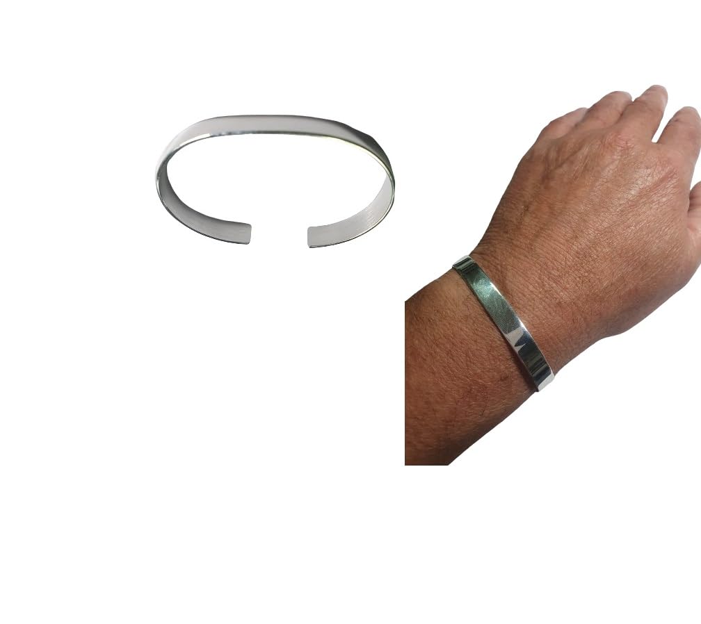 1 bracciale rigido argento 925 unisex largo 8 mm spessore 1,3 mm, SU RICHIESTA INCISIONE PERSONALIZZATA NOME
